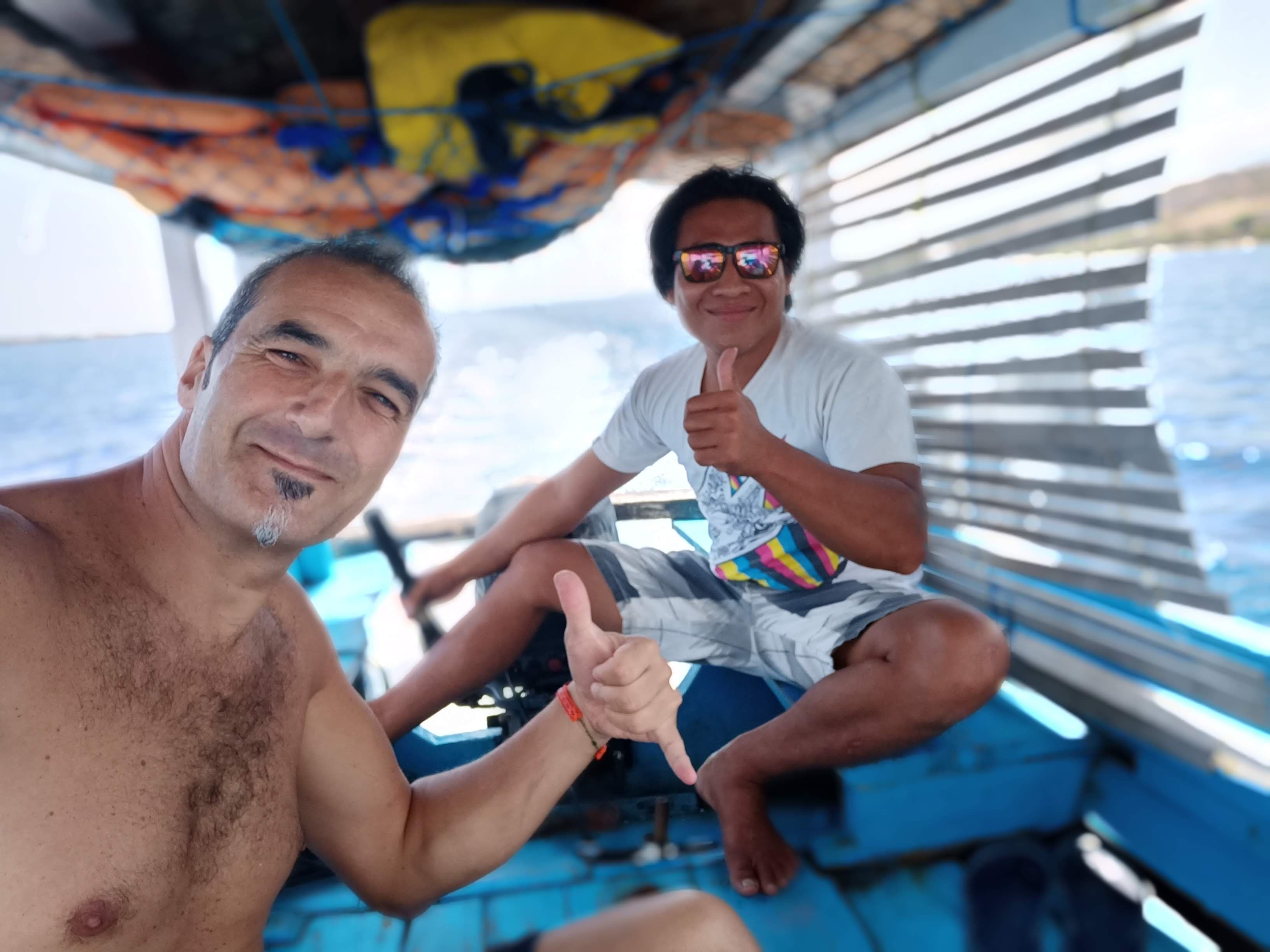 With a local boat captain